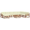 vidaXL Conjunto de Sof&aacute;s para Exterior 9 pcs Natural e Creme