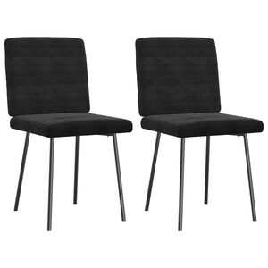 vidaXL Cadeiras de jantar 2 pcs veludo preto