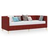 vidaXL Sof&aacute;-cama c/ colch&atilde;o e sa&iacute;da USB 90x200cm tecido vermelho tinto