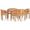 vidaXL 5 pcs conj. lounge de jardim formato banana teca maci&ccedil;a