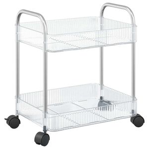 vidaXL Carrinho arruma&ccedil;&atilde;o 2 camadas transparente 37x28x43,5cm acr&iacute;lico
