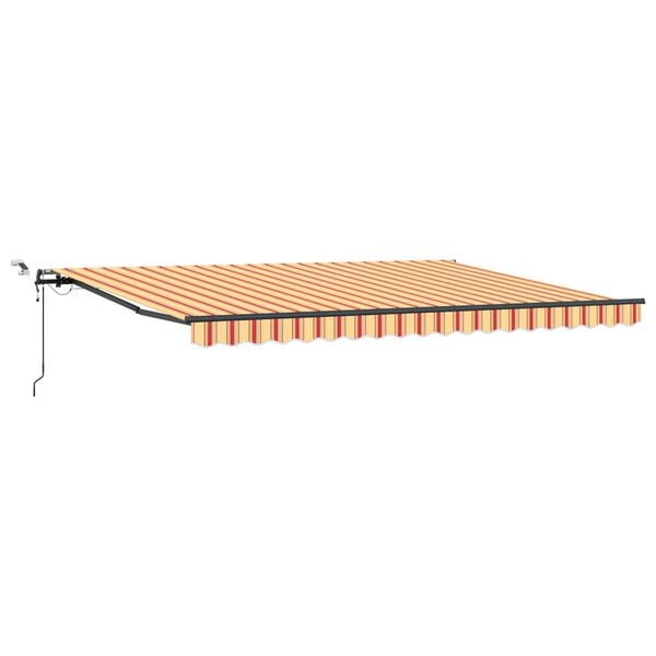 vidaXL Toldo Retrátil com amarelo e laranja 450 × 350 cm tecido