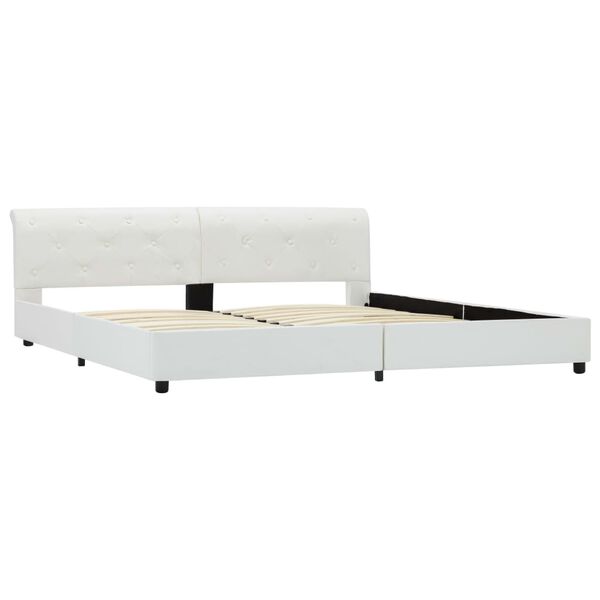 vidaXL Estrutura de cama 180x200 cm couro artificial branco