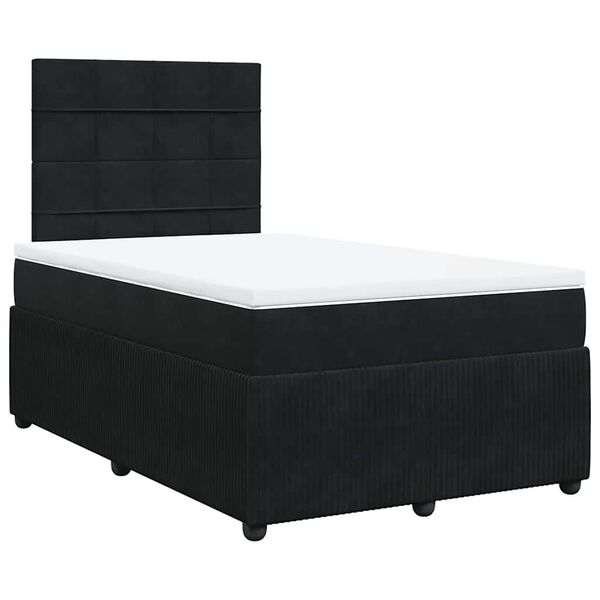 vidaXL Cama boxspring com colch&atilde;o 120x200 cm veludo preto
