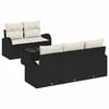 vidaXL Conjunto de Sof&aacute; de Jardim 6 unid. Preto vime PE