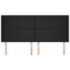 vidaXL Cabeceira de cama c/ abas couro artif. 203x16x118/128 cm preto