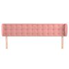 vidaXL Cabeceira de cama c/ abas veludo 183x23x78/88 cm rosa