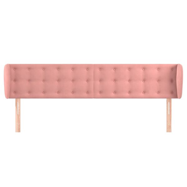 vidaXL Cabeceira de cama c/ abas veludo 183x23x78/88 cm rosa
