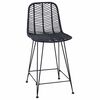 vidaXL Cadeira de Bar 2 pcs Preto 44,5 x 54,5 x 97,5 cm Rattan e Ferro