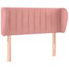 vidaXL Cabeceira de cama c/ abas veludo 103x23x78/88 cm rosa