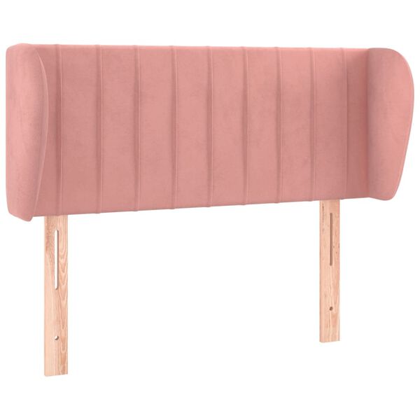vidaXL Cabeceira de cama c/ abas veludo 103x23x78/88 cm rosa