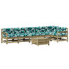 vidaXL 7 pcs conjunto lounge de jardim c/ almofad&otilde;es pinho impregnado