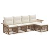 vidaXL Conjunto de Sof&aacute; de Jardim 5 pcs Bege vime PE