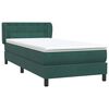 vidaXL Cama com molas/colch&atilde;o verde-escuro 90x210 cm veludo
