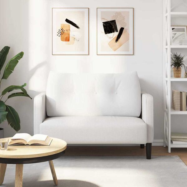 vidaXL Travesseiro para Costas Branco 100 x 24 x 50 cm tecido