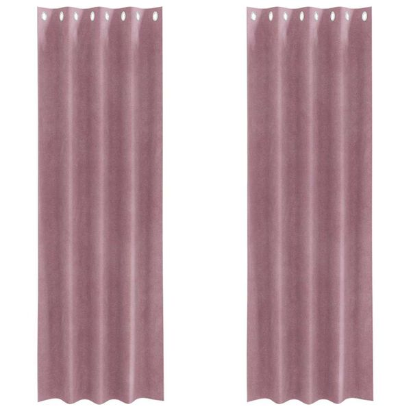 vidaXL Cortinas opacas 2 pcs Rosa Escuro 140 x 225 cm Veludo