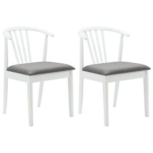vidaXL Cadeira de jantar 2 pcs Branco e Cinza