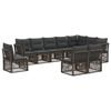vidaXL Conjunto de Sof&aacute; de Jardim 10 pcs Cinzento vime PE