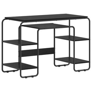 vidaXL Mesa com Armazenamento Carvalho Preto 113,5 x 52 x 75,5 cm