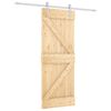 vidaXL Porta Deslizante Natural e Branco 80 x 210 cm