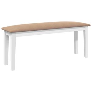 vidaXL Banco 110 cm madeira seringueira maci&ccedil;a branco