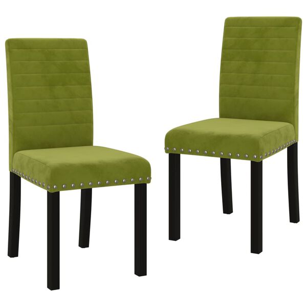 vidaXL Cadeiras de jantar 2 pcs veludo verde-claro