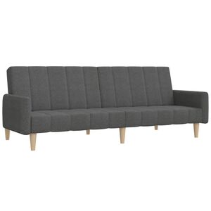 vidaXL Sof&aacute;-cama de 2 lugares tecido cinzento-escuro