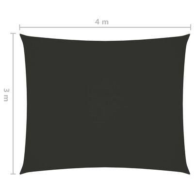 vidaXL Para-sol estilo vela tecido oxford retangular 3x4 m antracite