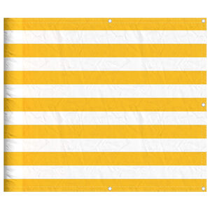 vidaXL Tela de varanda 90x800 cm amarelo e branco riscas