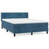 vidaXL Cama com molas/colch&atilde;o 140x190 cm veludo azul-escuro