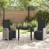 vidaXL Conjunto de Jantar para Jardim 3 pcs Cinzento-claro vime PE