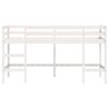 vidaXL Cama alta p/ crian&ccedil;a c/ escada 90x200 cm pinho maci&ccedil;o branco