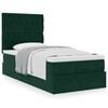 vidaXL Estrutura de cama otomana colch&otilde;es 90x200cm veludo verde escuro