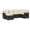 vidaXL 6 pcs conjunto sof&aacute;s de jardim c/ almofad&otilde;es vime PE preto