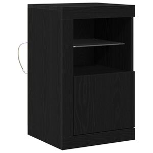 vidaXL Aparador LED Carvalho Preto 41 x 37 x 67 cm Madeira processada
