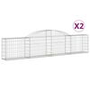 vidaXL Cestos gabi&atilde;o arqueados 2 pcs 300x30x60/80 cm ferro galvanizado