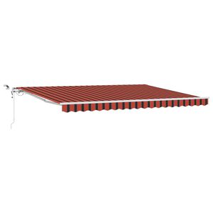 vidaXL Toldo retr&aacute;til Laranja e Marrom 450 &times; 350 cm Poli&eacute;ster