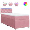 vidaXL Cama com molas/colch&atilde;o 90x190 cm veludo rosa