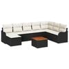 vidaXL Conjunto de Sof&aacute; de Jardim 9 unid. Preto vime PE