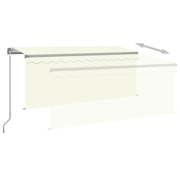 vidaXL Toldo retr&aacute;til manual com estore 3,5x2,5 m cor creme
