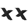 vidaXL P&eacute;s para mesa de centro em formato de X, 2 pe&ccedil;as, preto, 70x(30-31) cm, a&ccedil;o