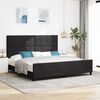 vidaXL Cama Box com cabeceira Preto 200 x 200 cm Veludo