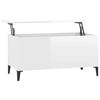 vidaXL Mesa centro 90x44,5x45 cm derivados de madeira branco brilhante