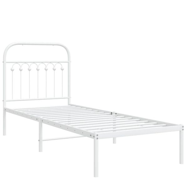 vidaXL Estrutura de cama com cabeceira 80x200 cm metal branco