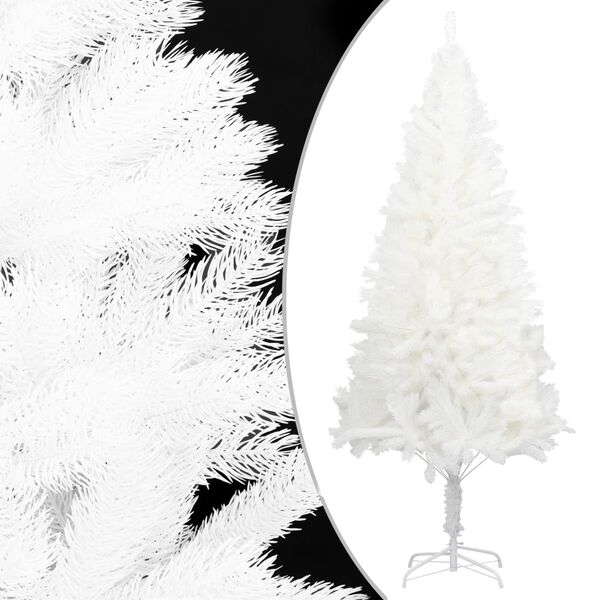 vidaXL &Aacute;rvore Natal artificial pr&eacute;-iluminada c/ bolas 210 cm branco