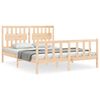 vidaXL Estrutura de cama King Size com cabeceira madeira maci&ccedil;a