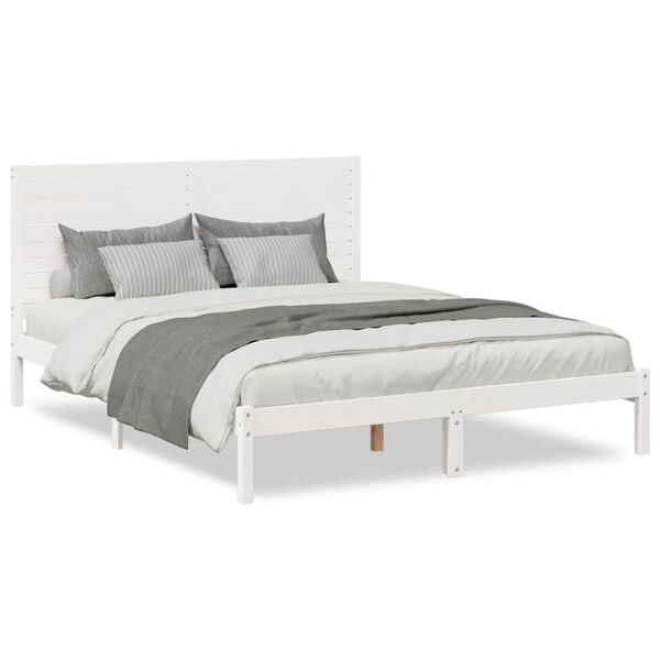 vidaXL Cama extra longa sem colch&atilde;o 160x210 cm madeira maci&ccedil;a