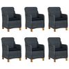 vidaXL 7 pcs conjunto de jantar para jardim cinzento-escuro