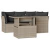 vidaXL 5 pcs conj. sof&aacute;s jardim c/ almofad&otilde;es vime PE cinzento-claro