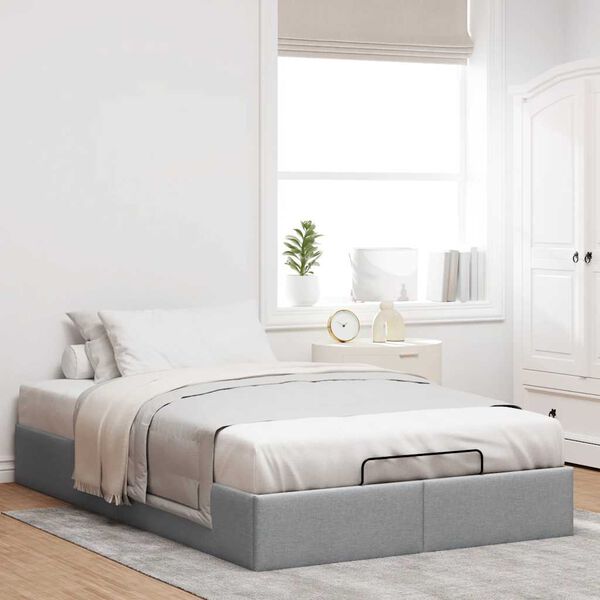vidaXL Estrutura de cama otomana sem colchão 120x200 cm cinzento claro